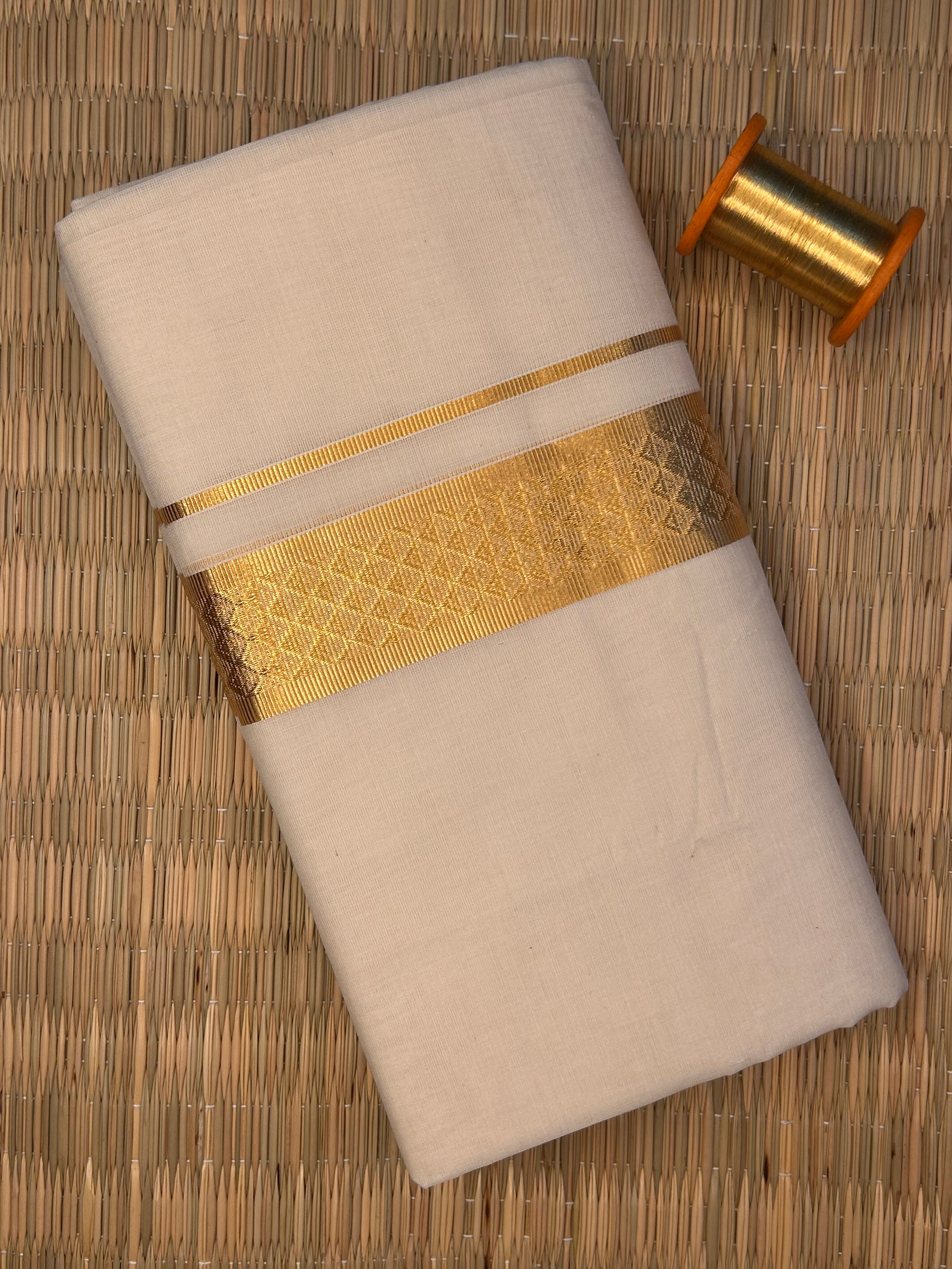 Gold Zari-Off White Handloom Dhothi