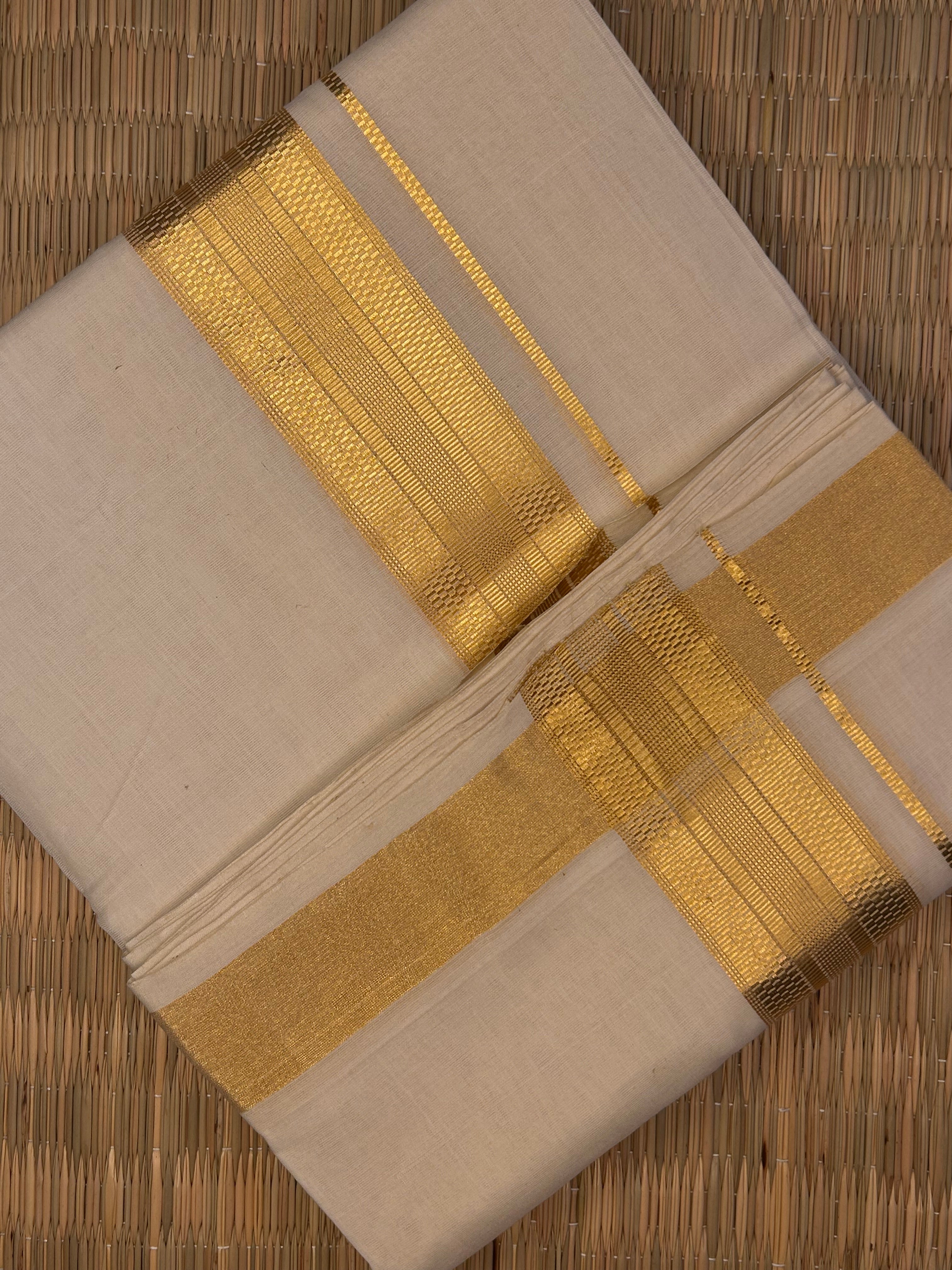 Gold Zari-Off White Handloom Dhoti