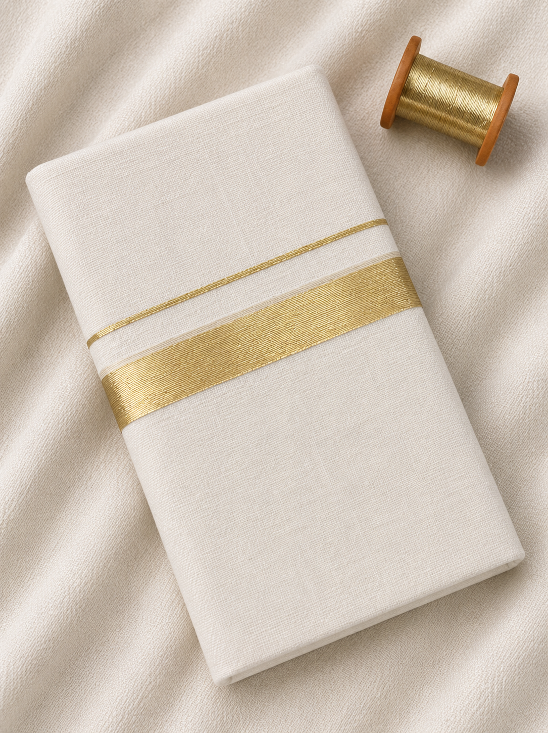 Gold Zari-Off White Handloom Dhothi