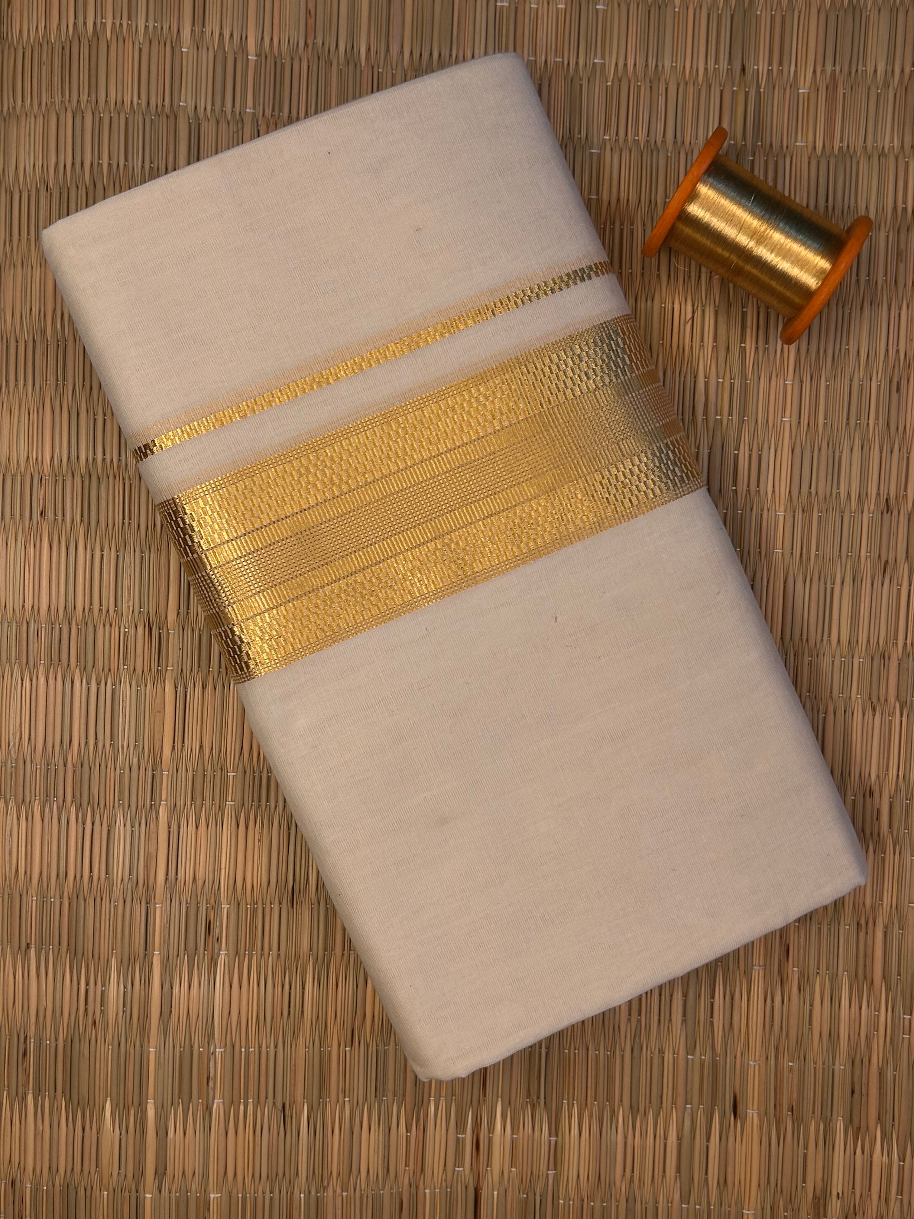 Gold Zari-Off White Handloom Dhothi
