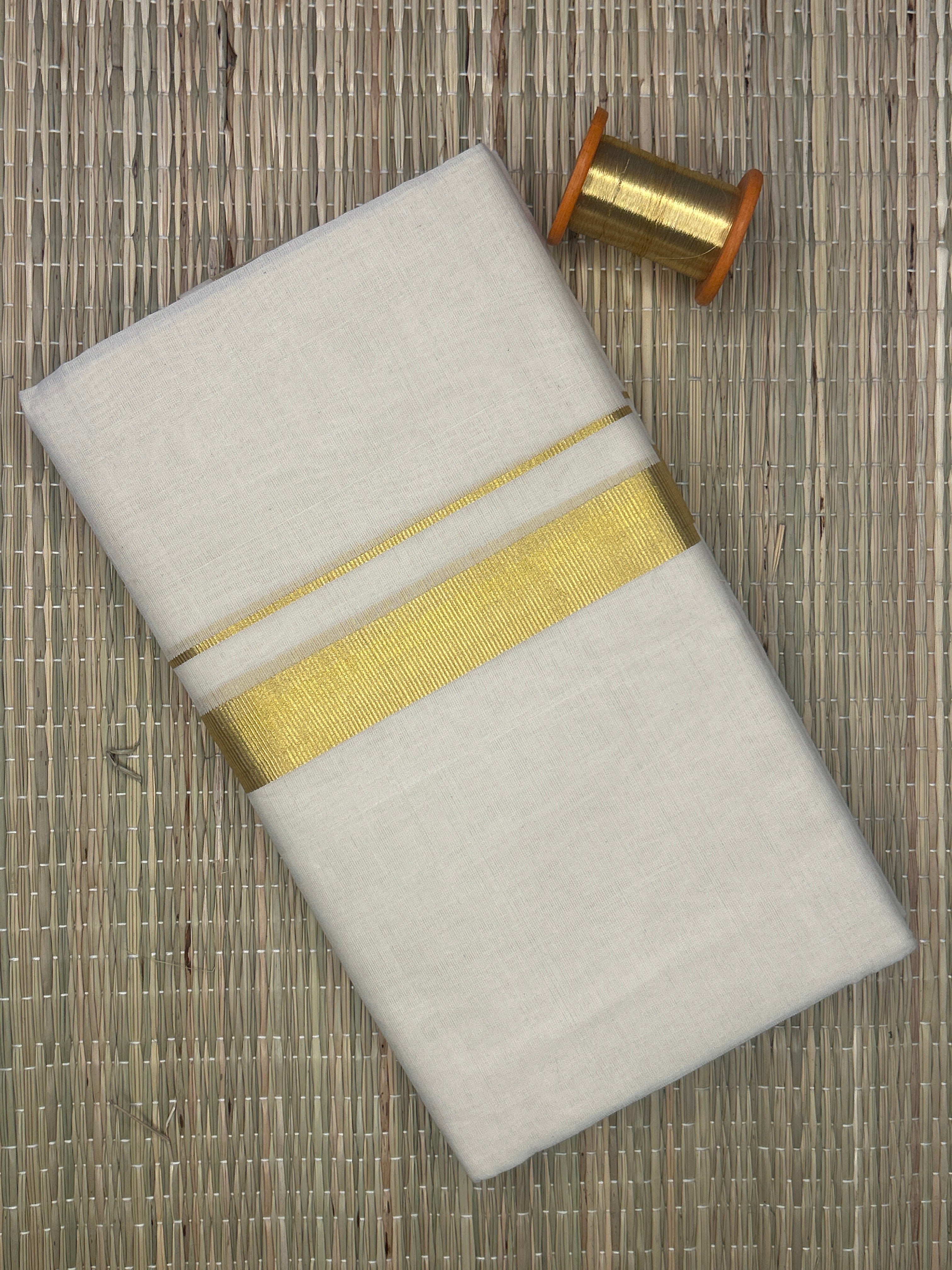 Gold Zari-Off White Handloom Dhothi