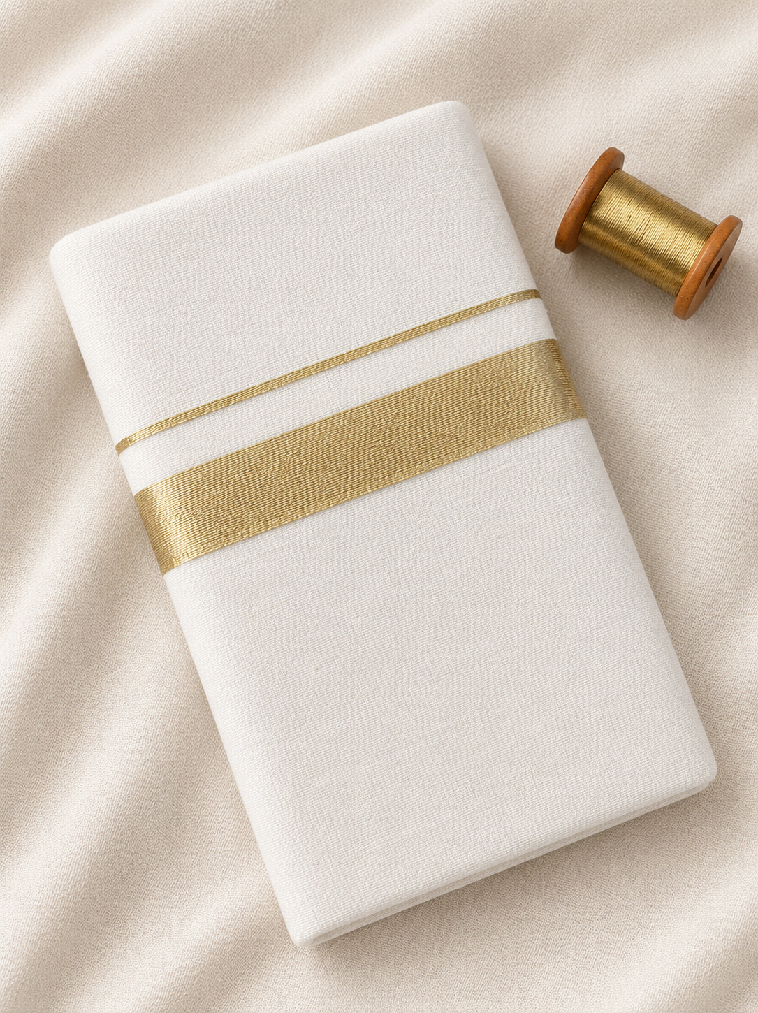 Gold Zari-White Handloom Dhothi