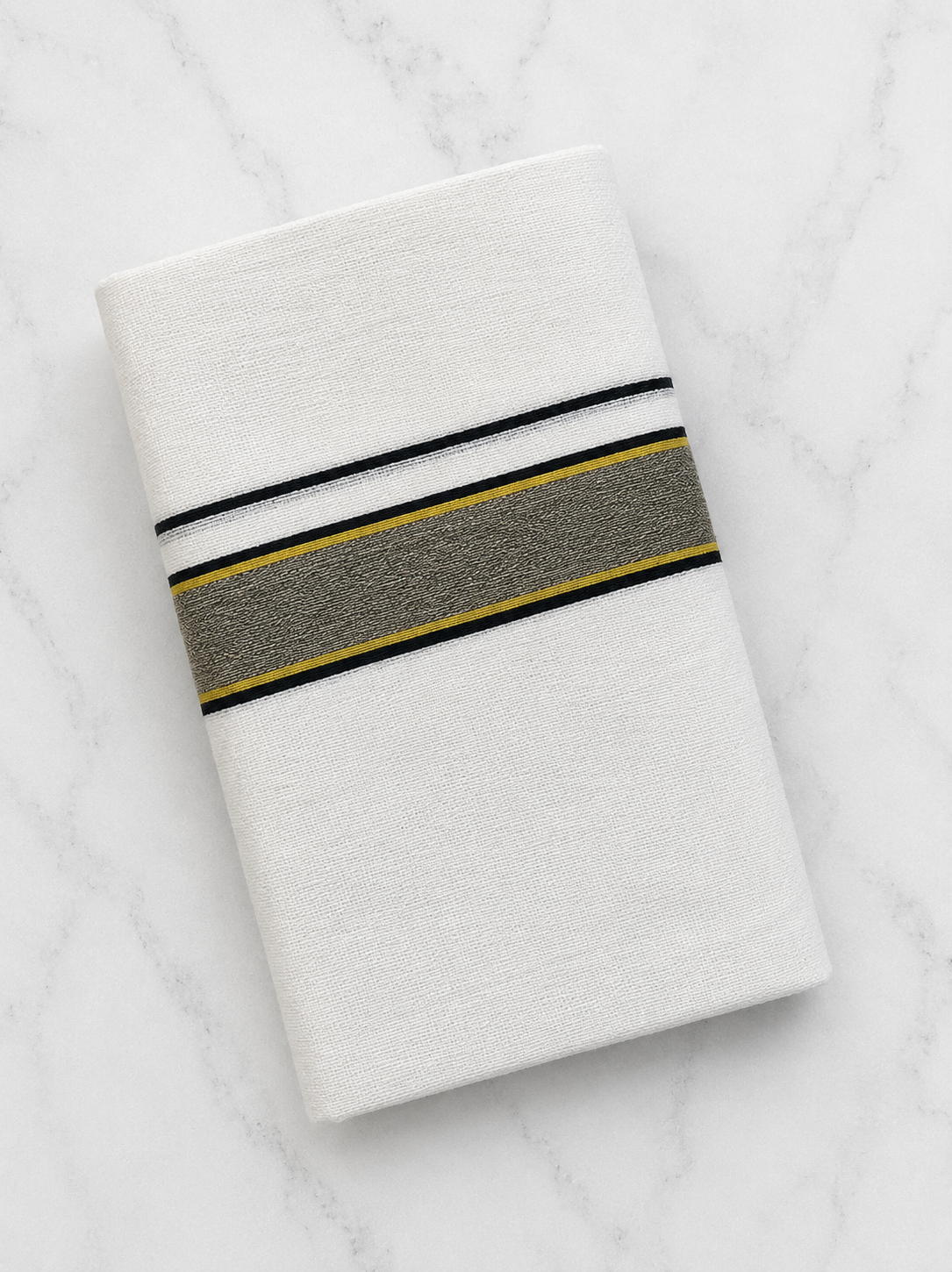 Gold and Black Zari-White Handloom Dhothi