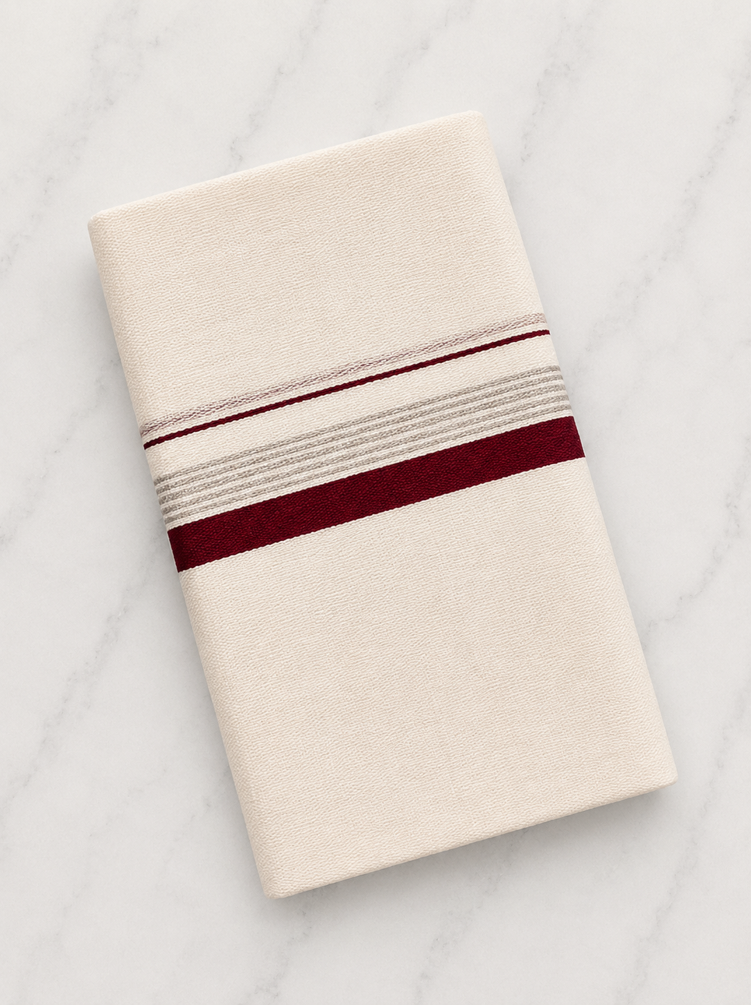Silver and Red Zari-Off White Handloom Dhothi