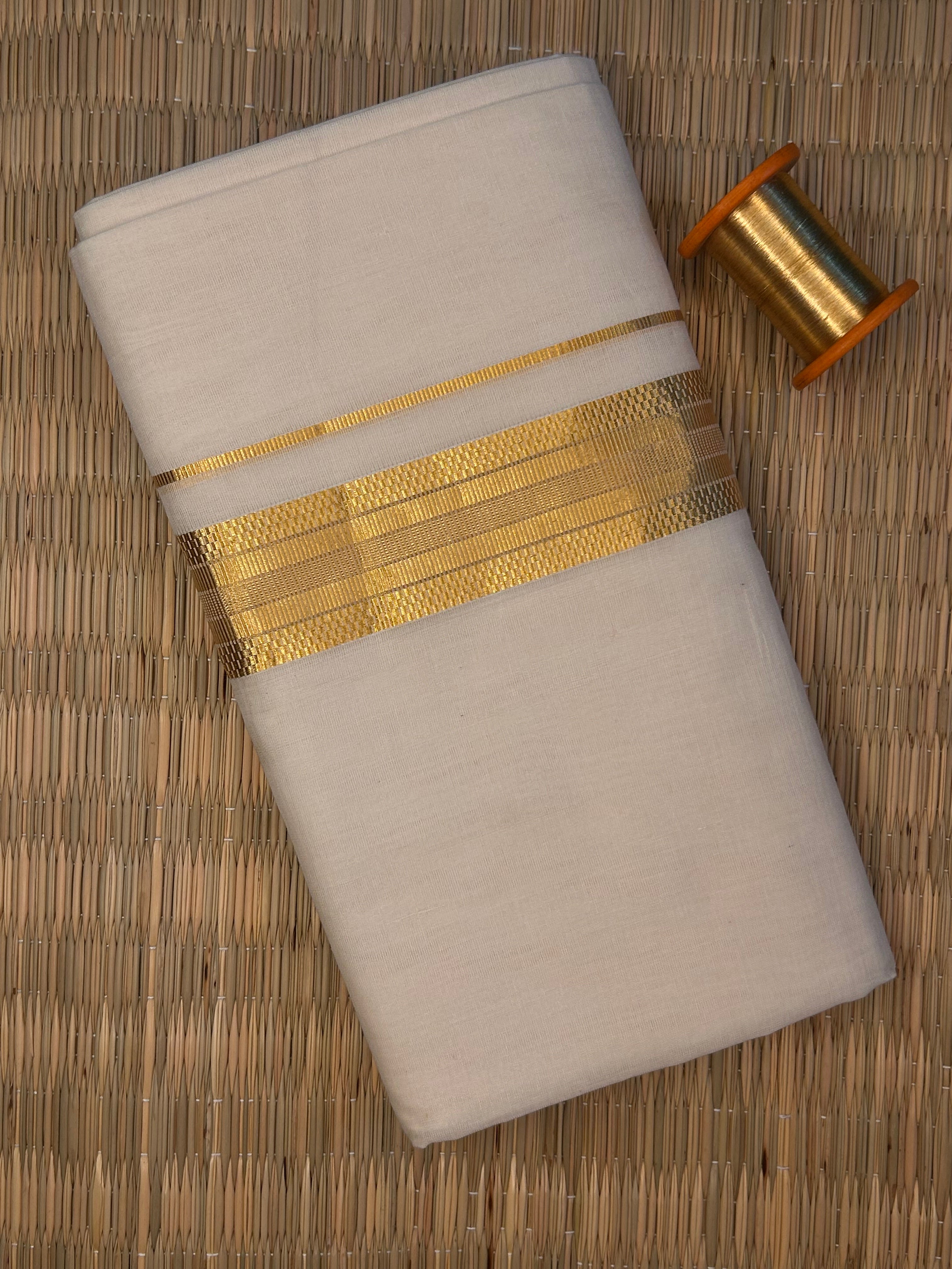 Gold Zari-Off White Handloom Dhothi
